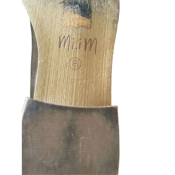 Mi.im Women’s Taupe Leather Almond Toe Studded Detail Slip-On Loafers Size 8 - Picture 6 of 12